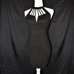 Cocktail Dress - Choker Style neck - Semi-Open